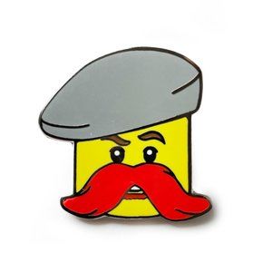 Pin Drop x Not Milk blockhead enamel pin